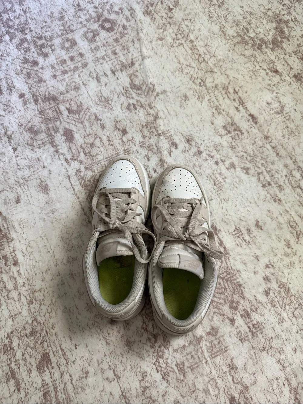 Nike cream and White Dunks Low
